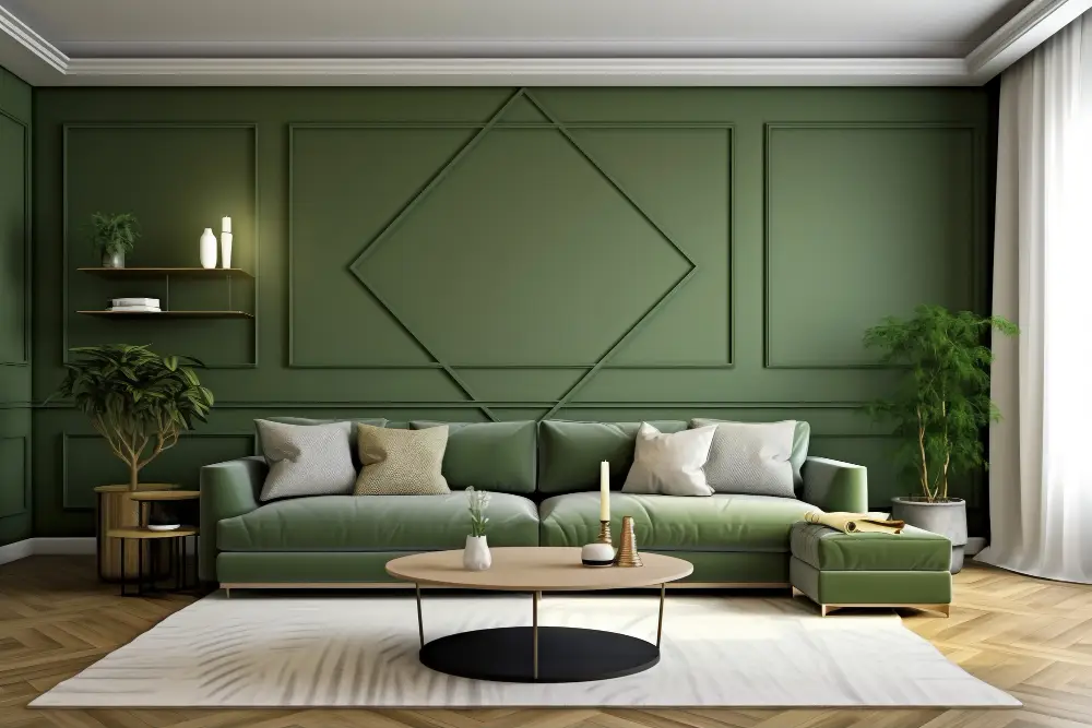 Sala com tons de verde