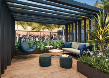 pergolado de aluminio e vidro